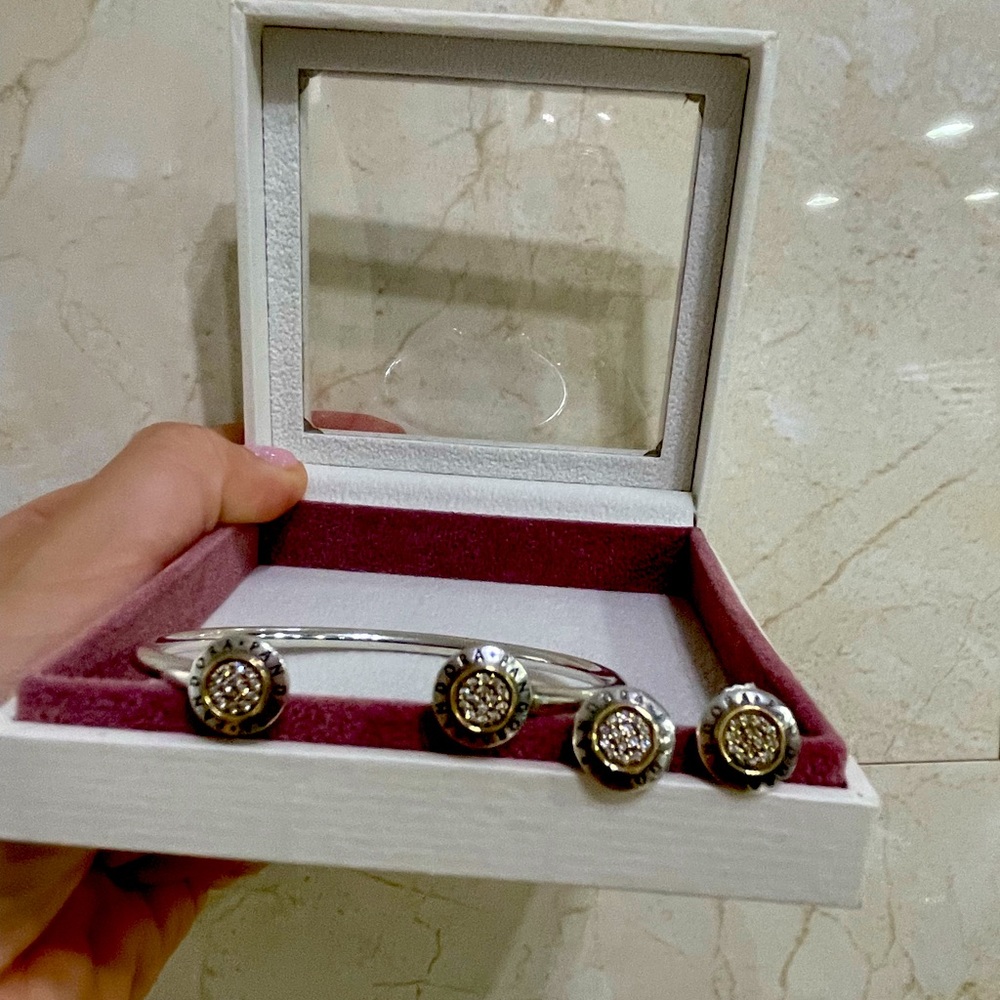 Pandora Logo Pave Open Bracelet